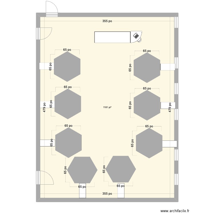 plan de la classe . Plan de 1 pièce et 110 m2