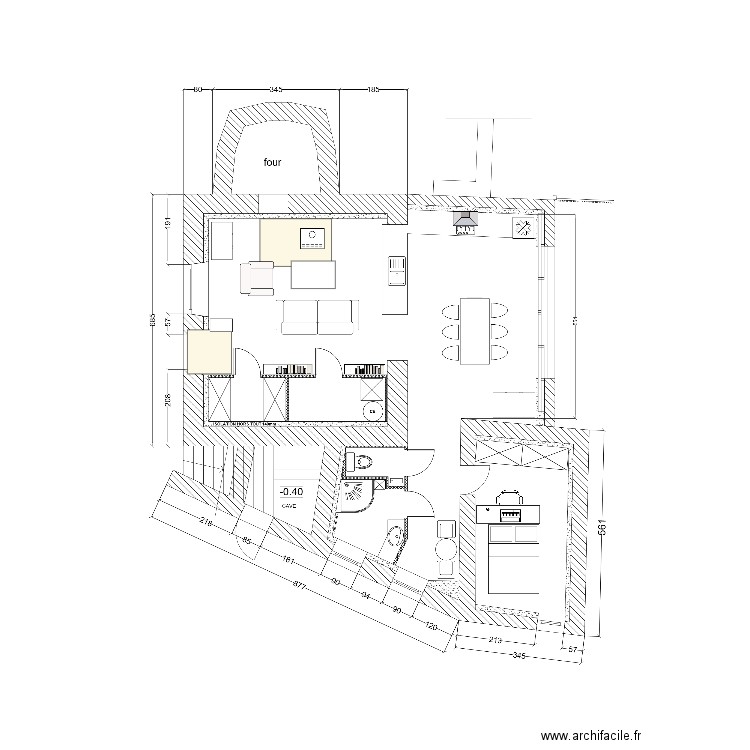 baraize avec meubles V2. Plan de 0 pièce et 0 m2