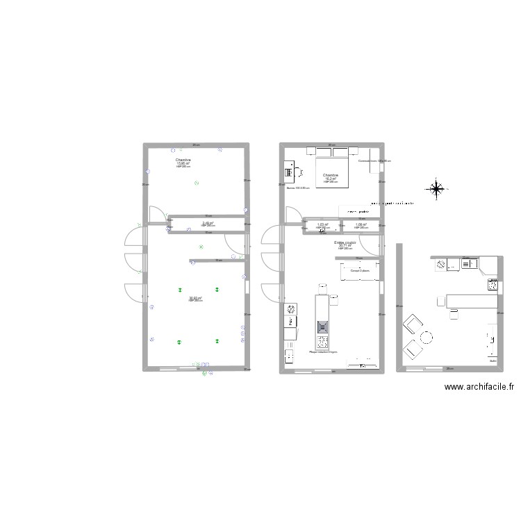 Plan Killian 2. Plan de 7 pièces et 98 m2