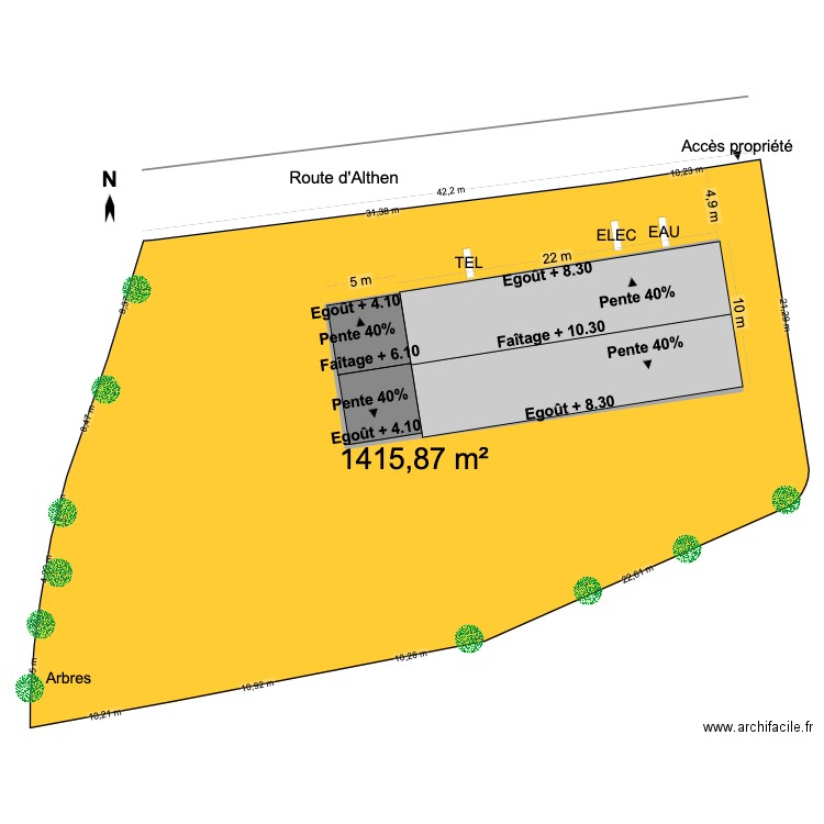 DP2. Plan de 1 pièce et 256 m2