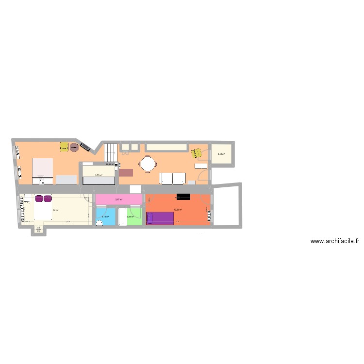 Escaliers du marché 19. Plan de 11 pièces et 80 m2