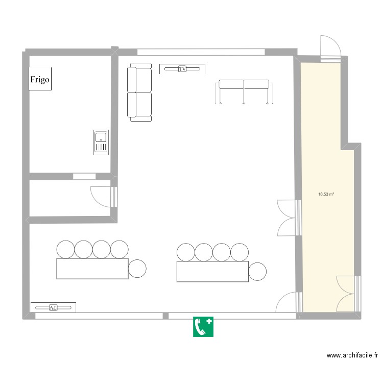 RESTAURANT PRESTA BEC. Plan de 1 pièce et 19 m2