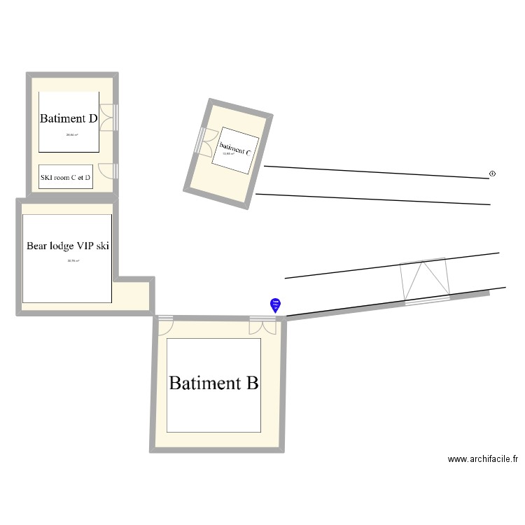 oursons. Plan de 4 pièces et 116 m2