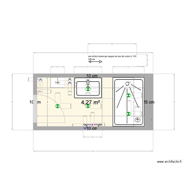 MJ SDD 3ème étage. Plan de 1 pièce et 4 m2