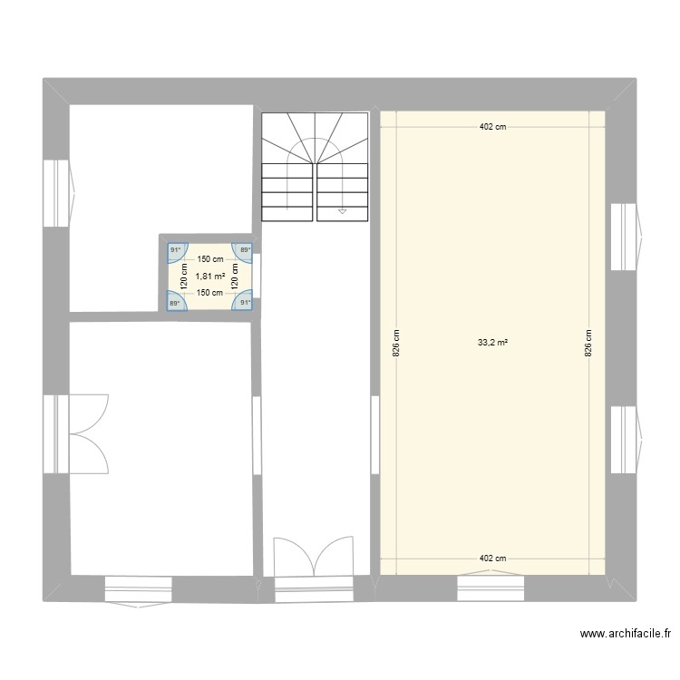 Maison Plateau d'Avron. Plan de 2 pièces et 35 m2