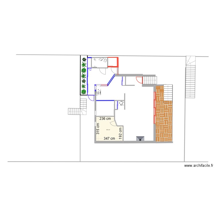 chalet. Plan de 2 pièces et 11 m2