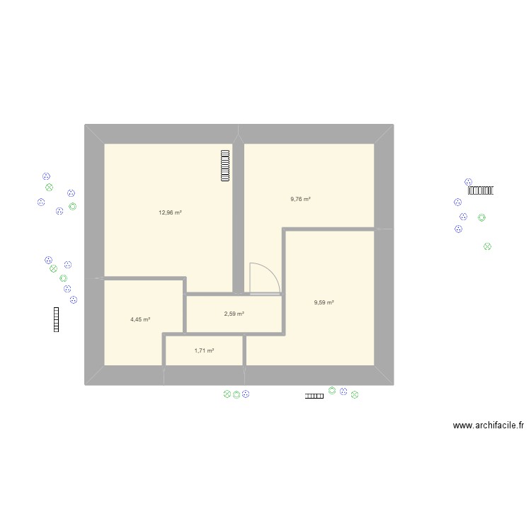 Etage Joy. Plan de 6 pièces et 41 m2