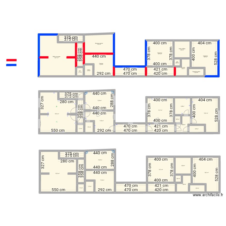 Maison. Plan de 45 pièces et 367 m2