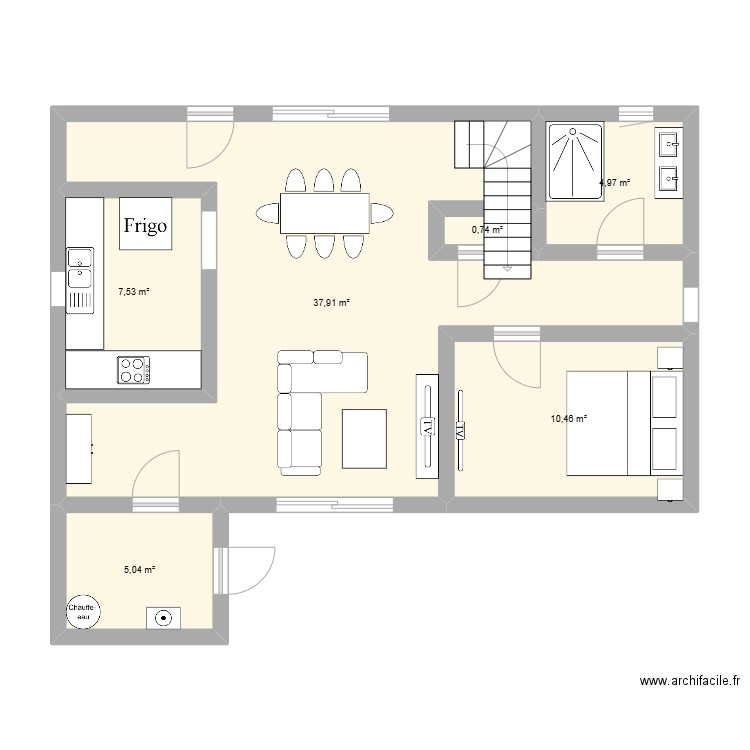 plan nouvelle maison. Plan de 6 pièces et 67 m2