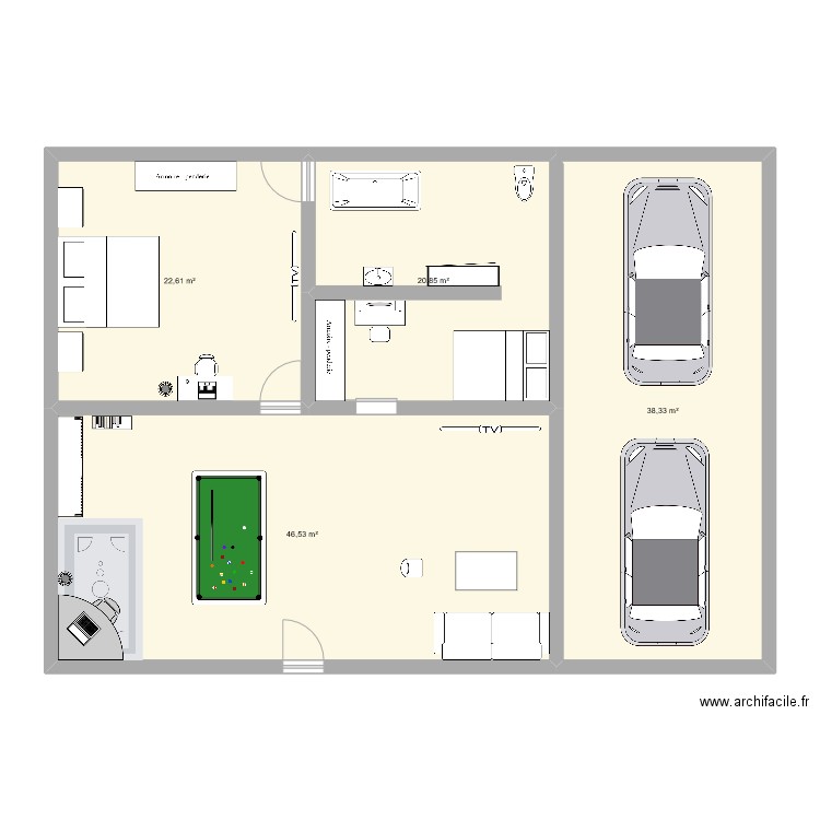1 maison . Plan de 4 pièces et 128 m2