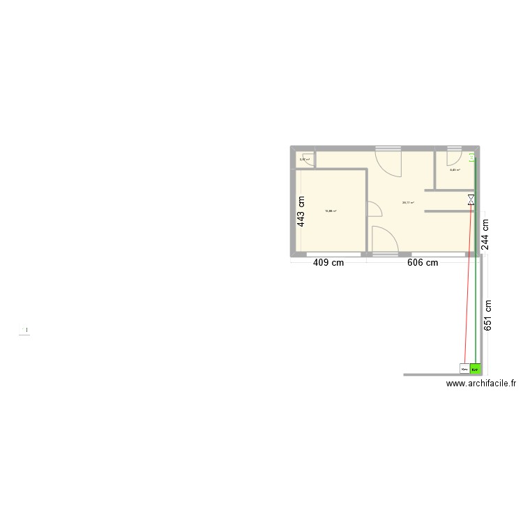 plan de masse. Plan de 4 pièces et 51 m2