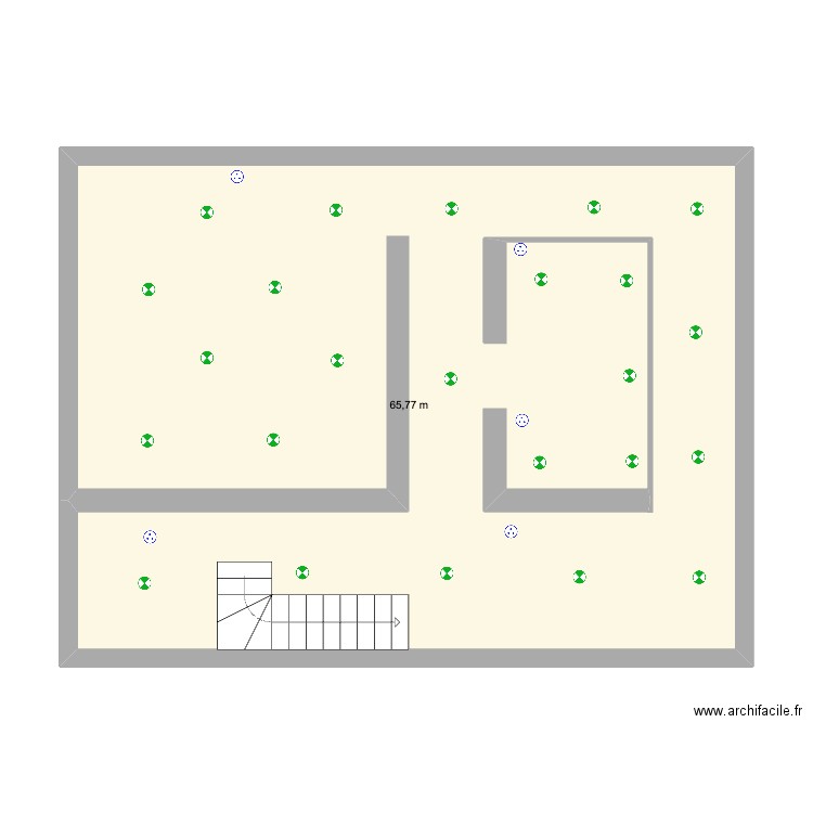 cave. Plan de 1 pièce et 66 m2