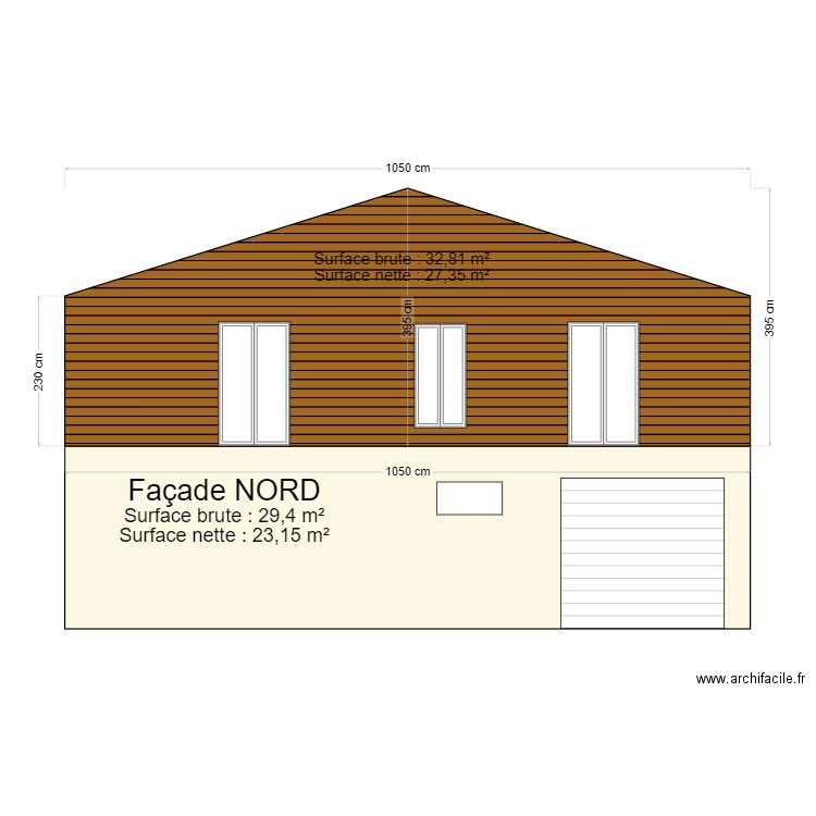 Façade NORD. Plan de 0 pièce et 0 m2