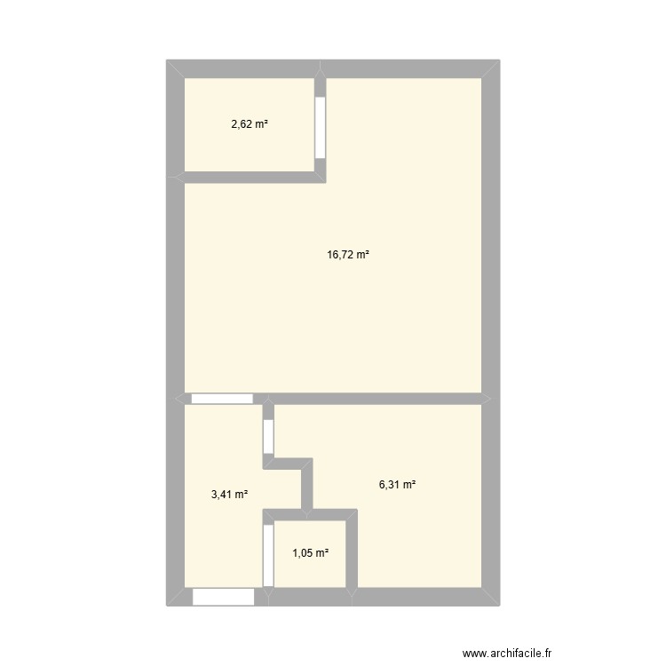 saint gratinen 1er 30m². Plan de 5 pièces et 30 m2