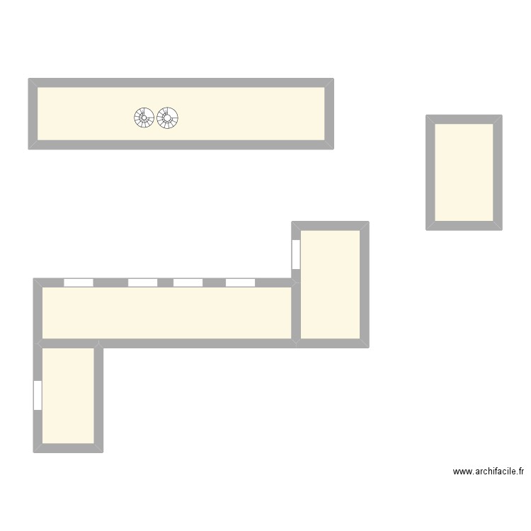 FERME CAULINCOURT. Plan de 5 pièces et 42 m2