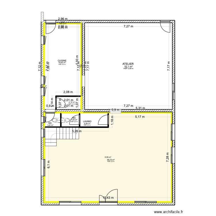 boulazac PROJET. Plan de 11 pièces et 228 m2