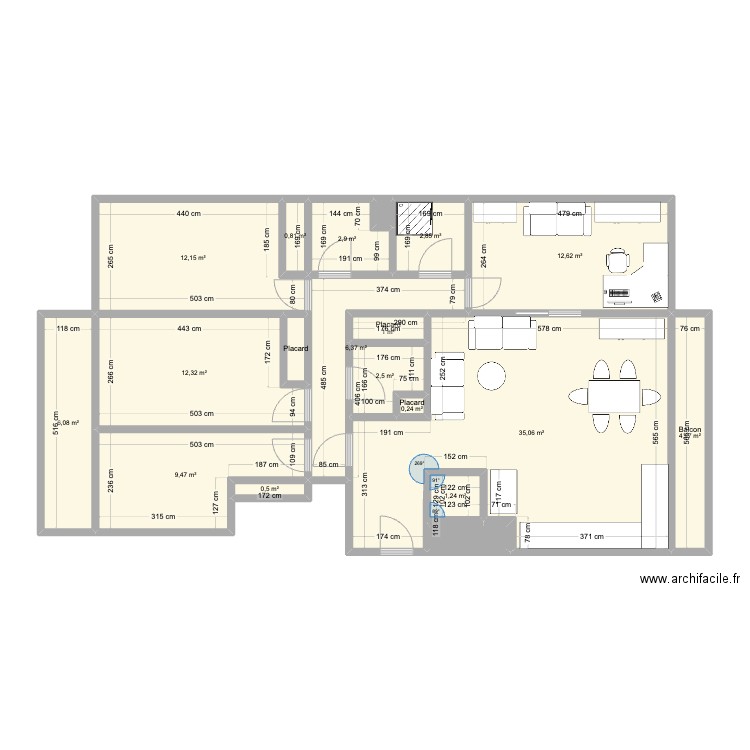 Appart Quai de Loire V2. Plan de 19 pièces et 112 m2