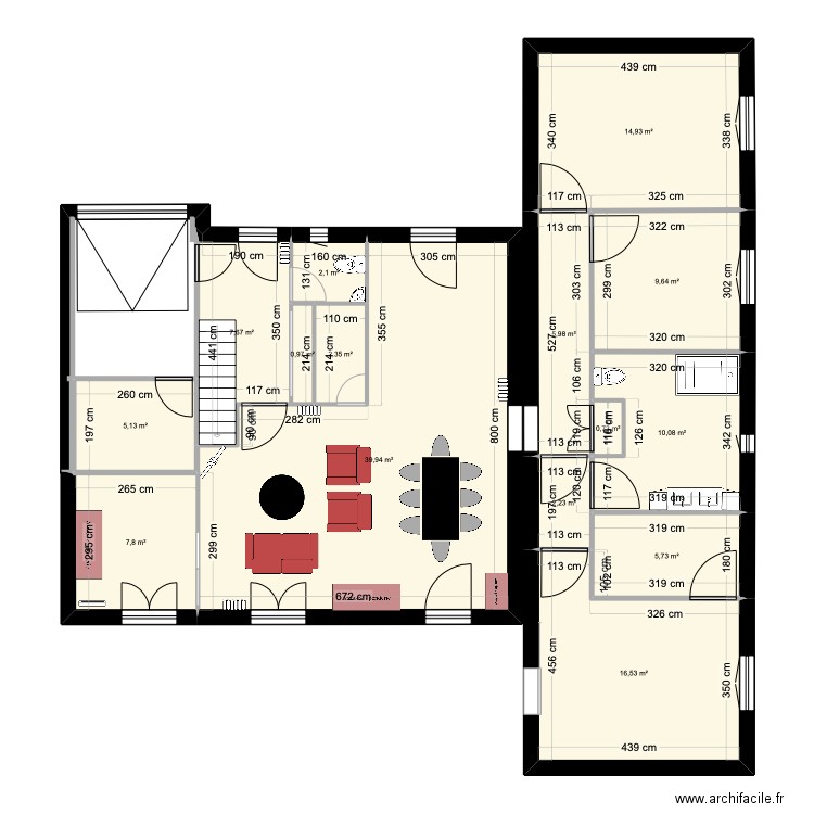 mon rêve 1. Plan de 15 pièces et 132 m2