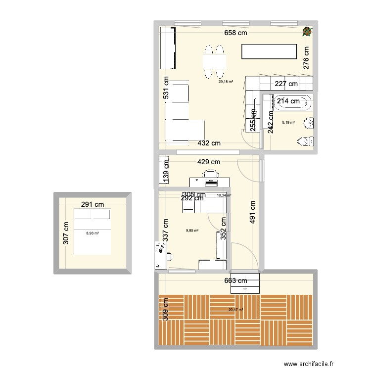 Appartement Ixelles. Plan de 6 pièces et 84 m2