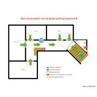 Plan d'évacuation rez de jardin parking