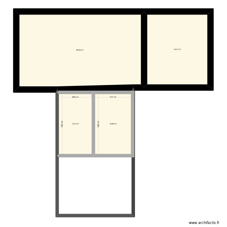 Saint manvieu. Plan de 4 pièces et 131 m2