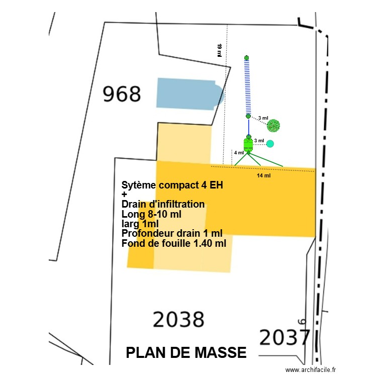 Gilabert drain d'infiltration. Plan de 0 pièce et 0 m2