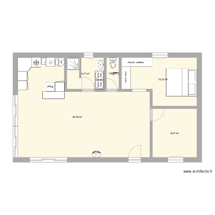 23 mars 2025 plan. Plan de 5 pièces et 71 m2