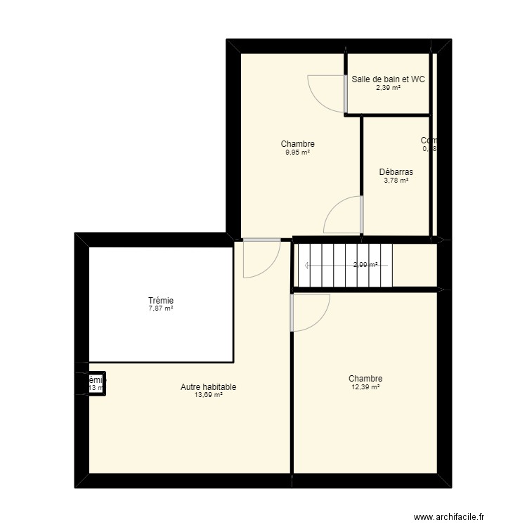 Beau2. Plan de 9 pièces et 54 m2