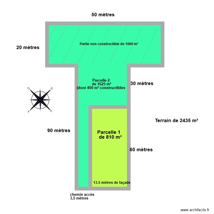 RACADOT projet 2 maison. Plan de 2 pièces et 66 m2