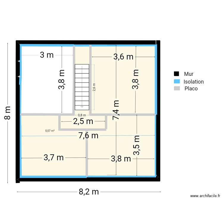 Pkuiubkukjbkj. Plan de 3 pièces et 43 m2