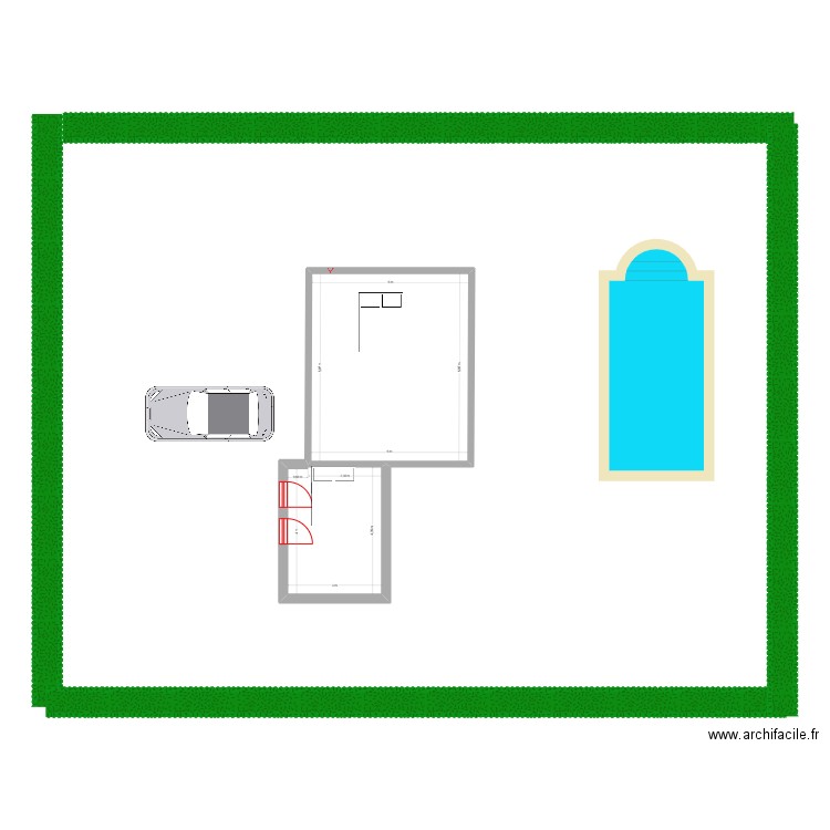 nad. Plan de 2 pièces et 42 m2