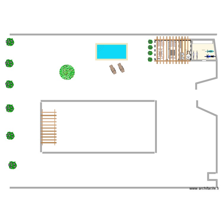 GARAGE . Plan de 2 pièces et 24 m2