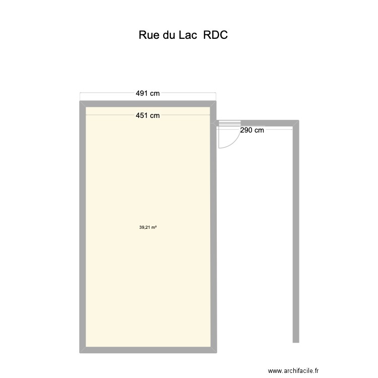 LAC RDC. Plan de 1 pièce et 39 m2