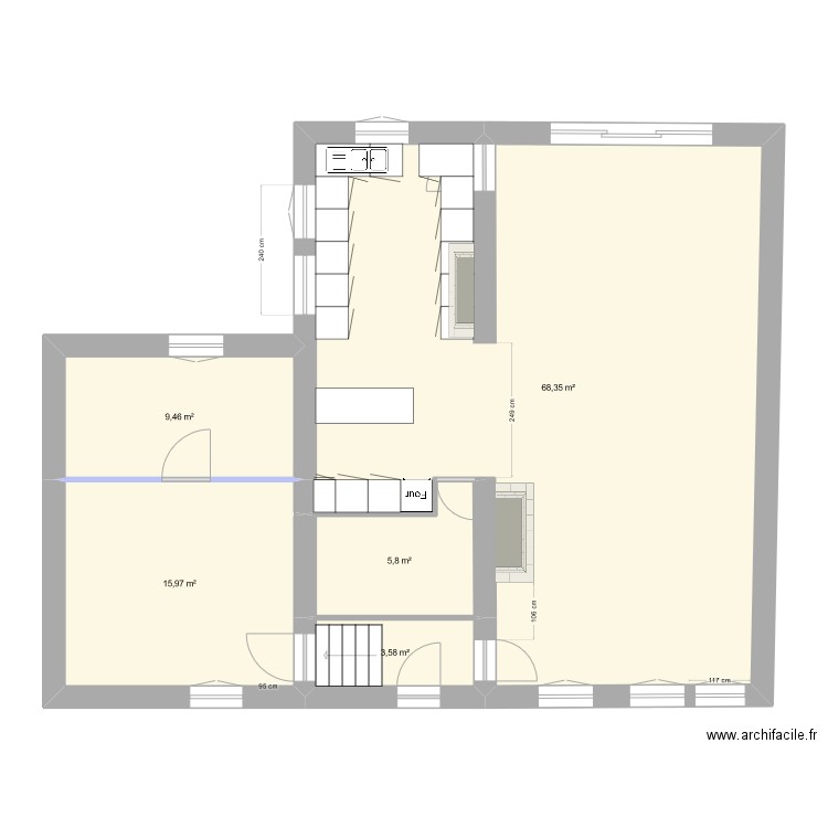 Maison reuillon mesures OK 2024. Plan de 9 pièces et 205 m2