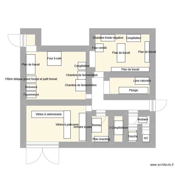 plan labo. Plan de 8 pièces et 16 m2