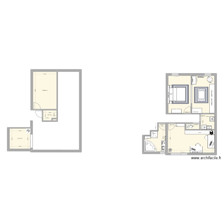 Appartement SARRE. Plan de 10 pièces et 73 m2