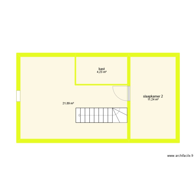 bredeweg 80b/140 1ste verd. Plan de 3 pièces et 37 m2