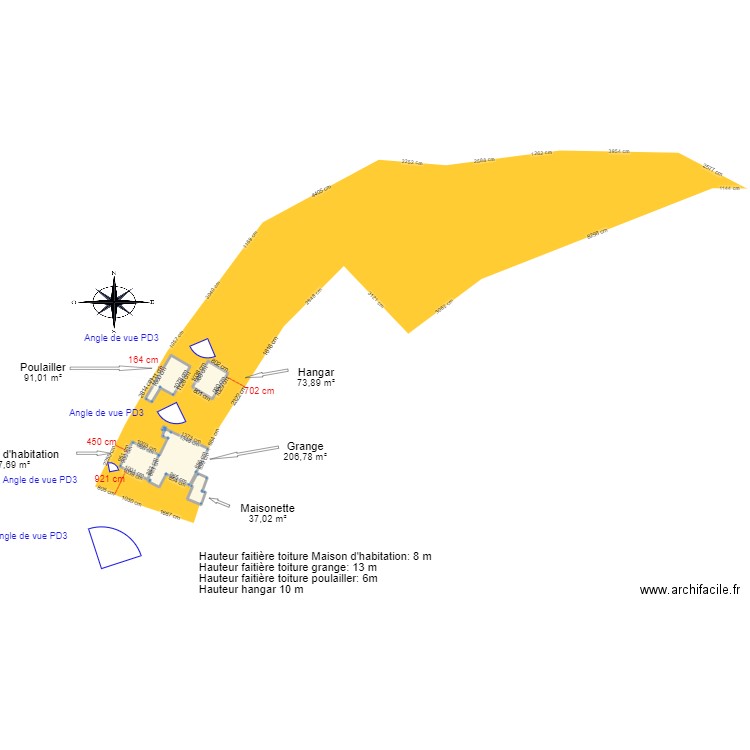 Plan de situation PD1. Plan de 6 pièces et 497 m2