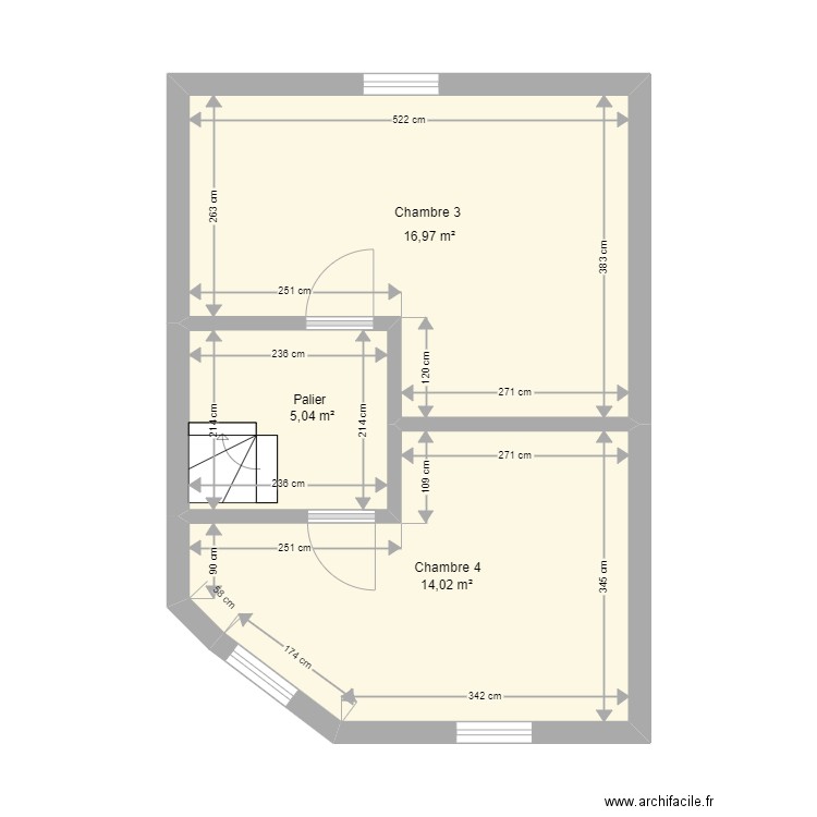 renaumont 35 2e. Plan de 3 pièces et 36 m2