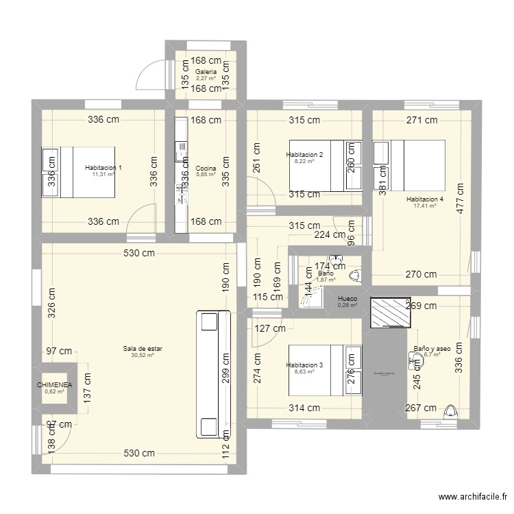 Casa albir. Plan de 12 pièces et 95 m2