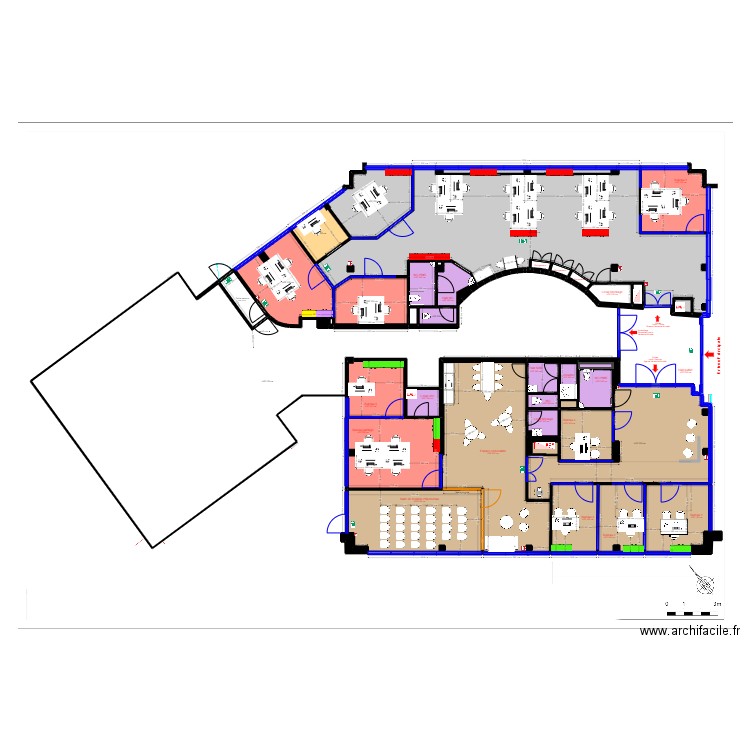 NarbonnePlan mobilier. Plan de 62 pièces et 647 m2