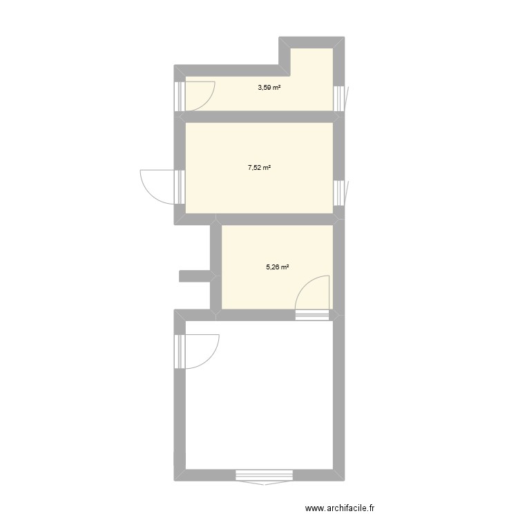 regine Meseguer 03. Plan de 3 pièces et 16 m2