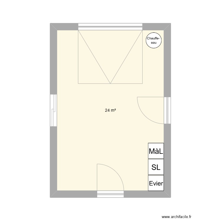 Garage01. Plan de 1 pièce et 24 m2