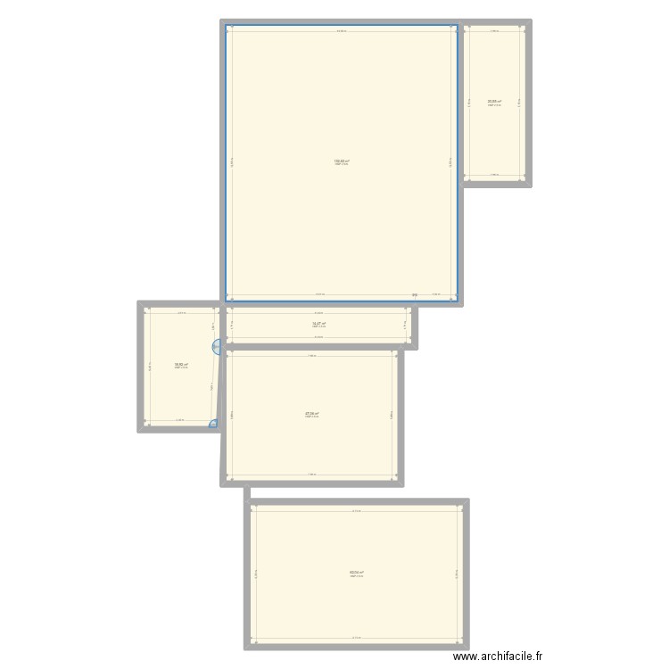 Brouillon maison. Plan de 6 pièces et 296 m2