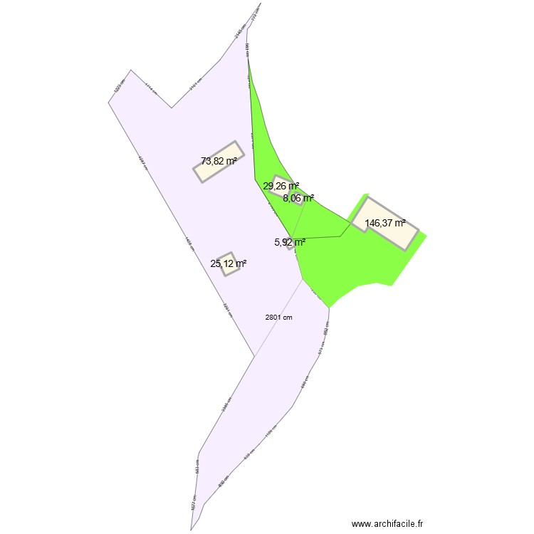 maison ainessenia modif terrain. Plan de 6 pièces et 289 m2