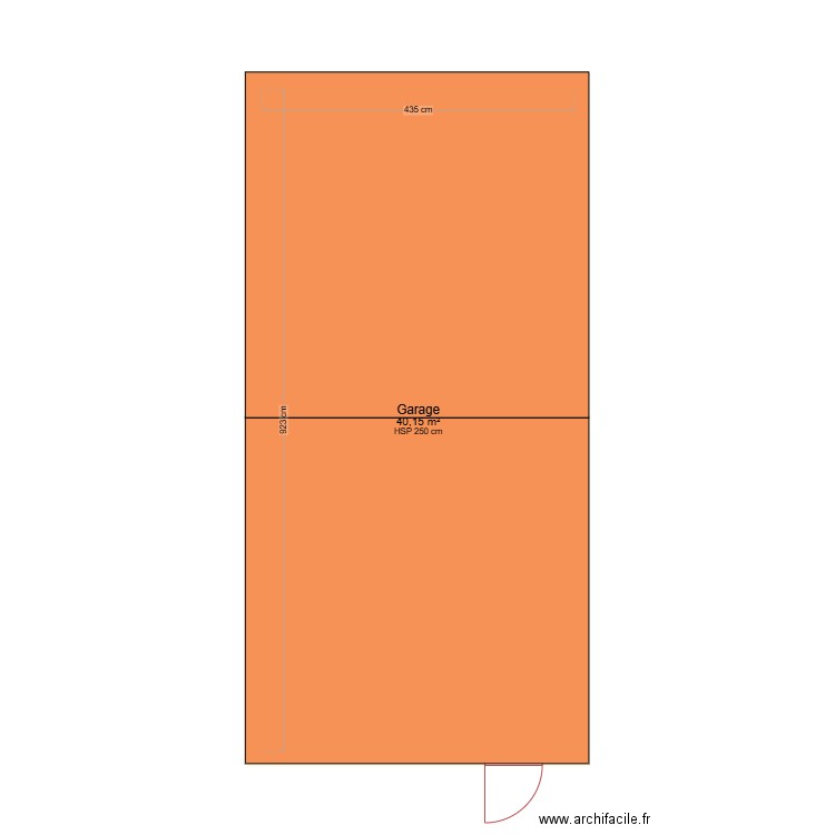 GARAGE_V1. Plan de 1 pièce et 40 m2