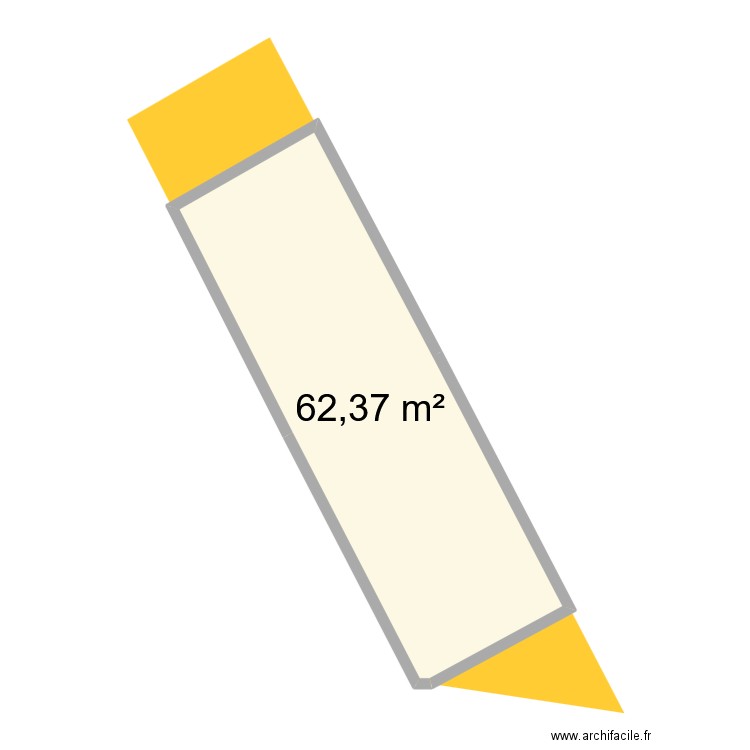 Voisin 1. Plan de 1 pièce et 62 m2