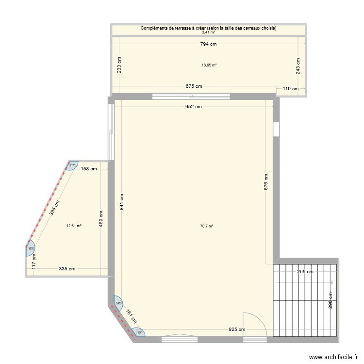 M² chantier Sabonadière. Plan de 4 pièces et 105 m2