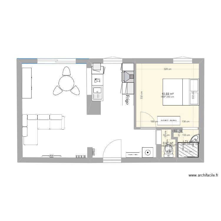 BERLIOZ 2. Plan de 3 pièces et 14 m2