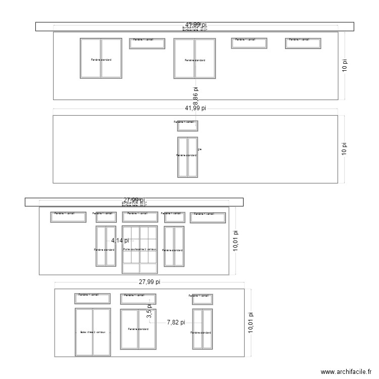 mur extérieur. Plan de 0 pièce et 0 m2